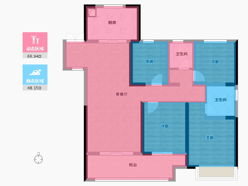 浙江省-湖州市-南浔吾悦广场-101.61-户型库-动静分区