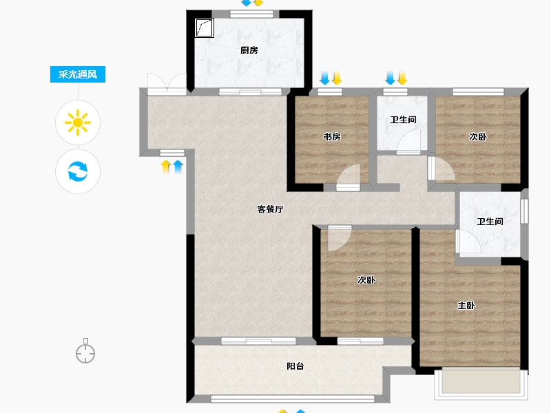 浙江省-湖州市-南浔吾悦广场-101.61-户型库-采光通风