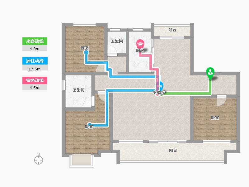 河南省-商丘市-桂园壹号院Ⅱ期-116.99-户型库-动静线