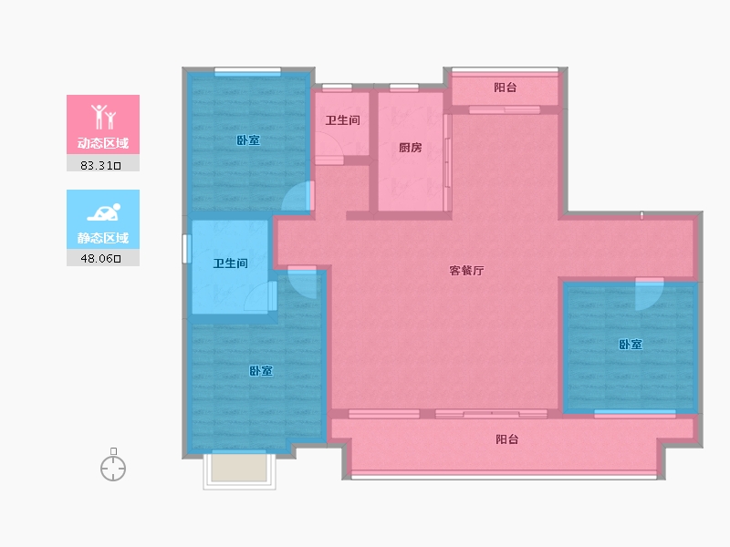 河南省-商丘市-桂园壹号院Ⅱ期-116.99-户型库-动静分区