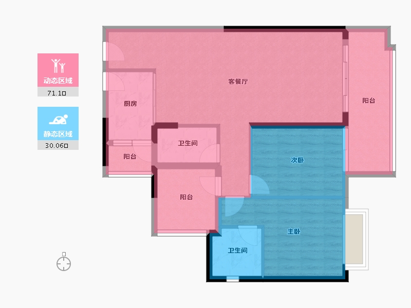 广西壮族自治区-贺州市-金源麒麟广场-91.37-户型库-动静分区