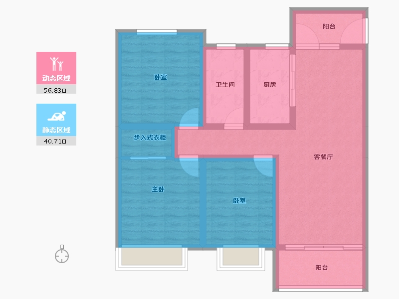 浙江省-湖州市-诚悦府-86.34-户型库-动静分区