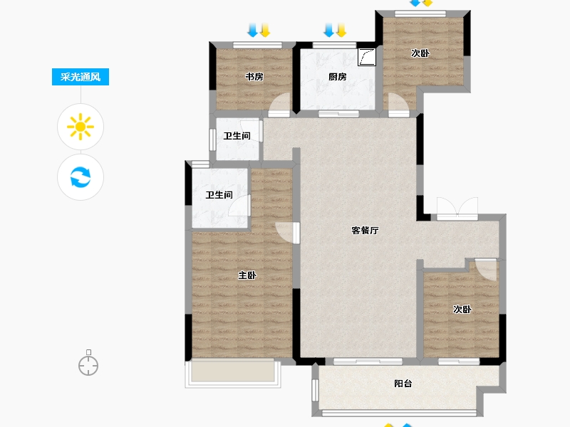 浙江省-湖州市-南浔吾悦广场-112.01-户型库-采光通风