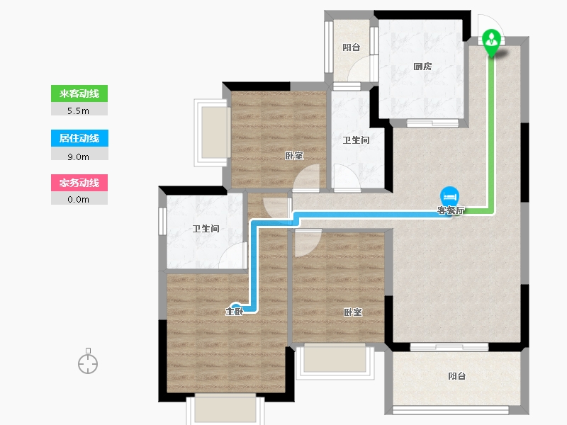 广西壮族自治区-柳州市-恒大雅苑-88.79-户型库-动静线