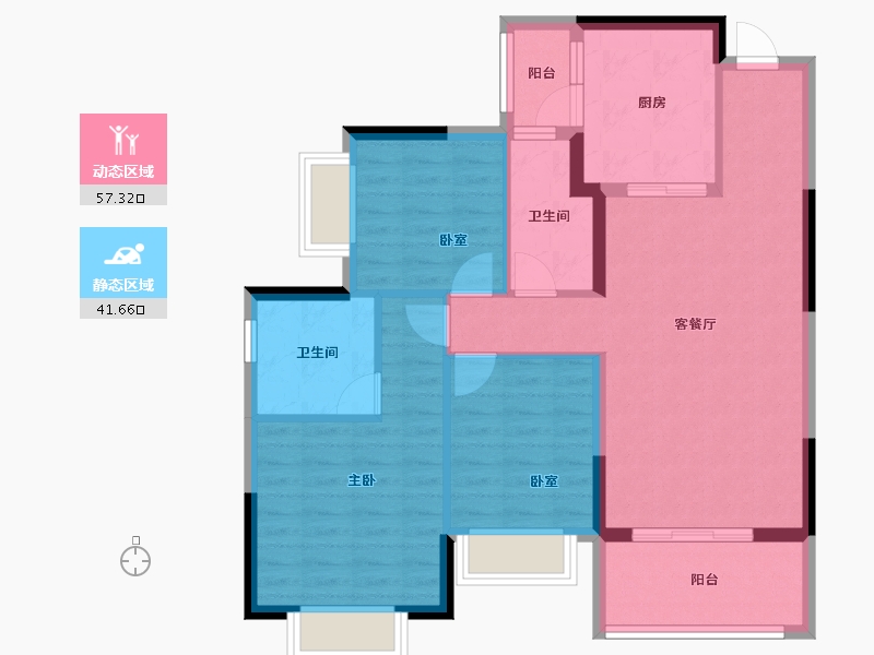 广西壮族自治区-柳州市-恒大雅苑-88.79-户型库-动静分区