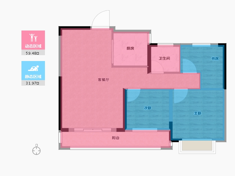 湖北省-宜昌市-建投樾山-82.25-户型库-动静分区