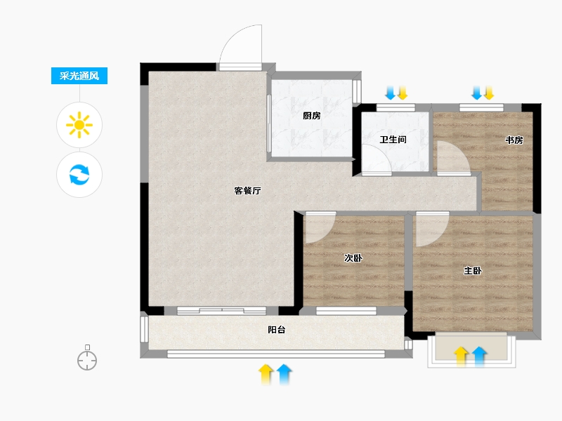 湖北省-宜昌市-建投樾山-82.25-户型库-采光通风