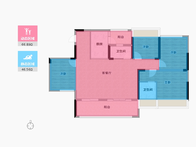 四川省-达州市-中迪·绥定府-101.43-户型库-动静分区