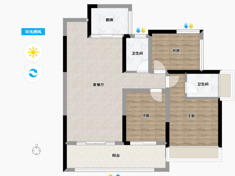 四川省-达州市-中迪·绥定府-86.01-户型库-采光通风