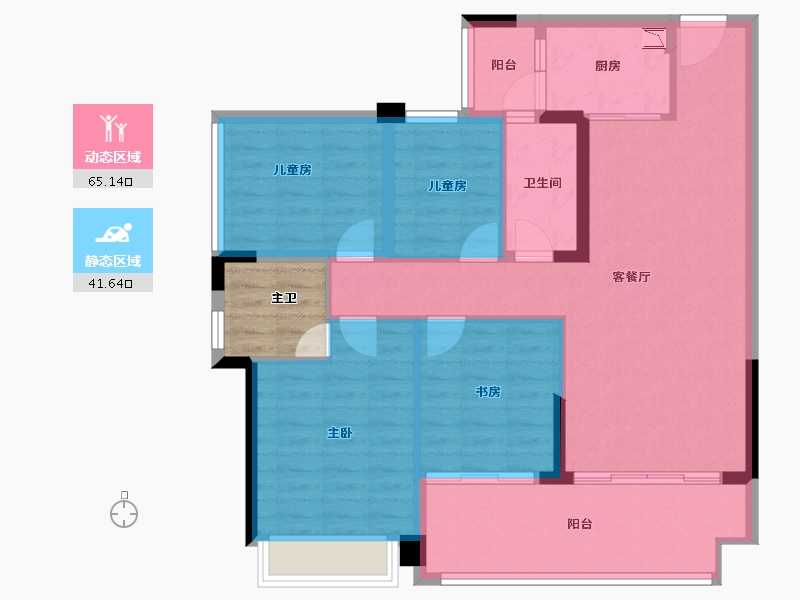 广东省-云浮市-​尚东世纪-100.46-户型库-动静分区