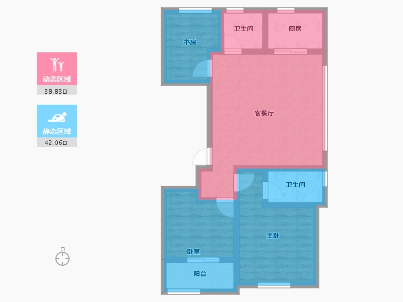 浙江省-湖州市-蓝城桂语兰庭-70.93-户型库-动静分区