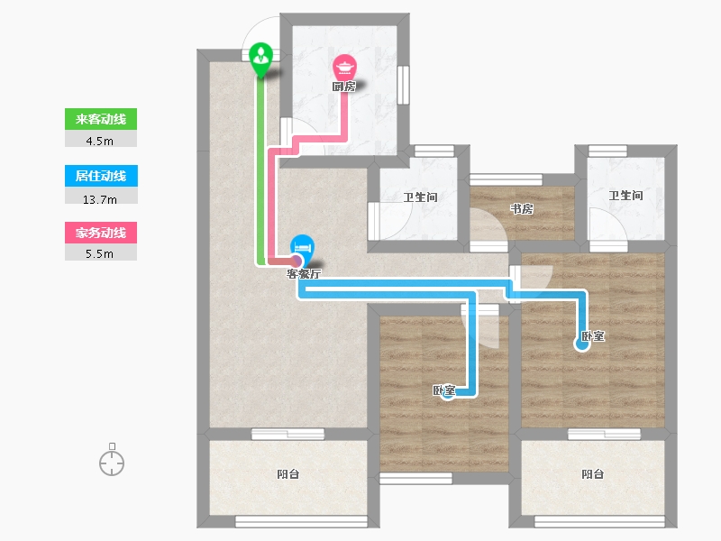 浙江省-湖州市-香溪丽舍丽园-68.31-户型库-动静线