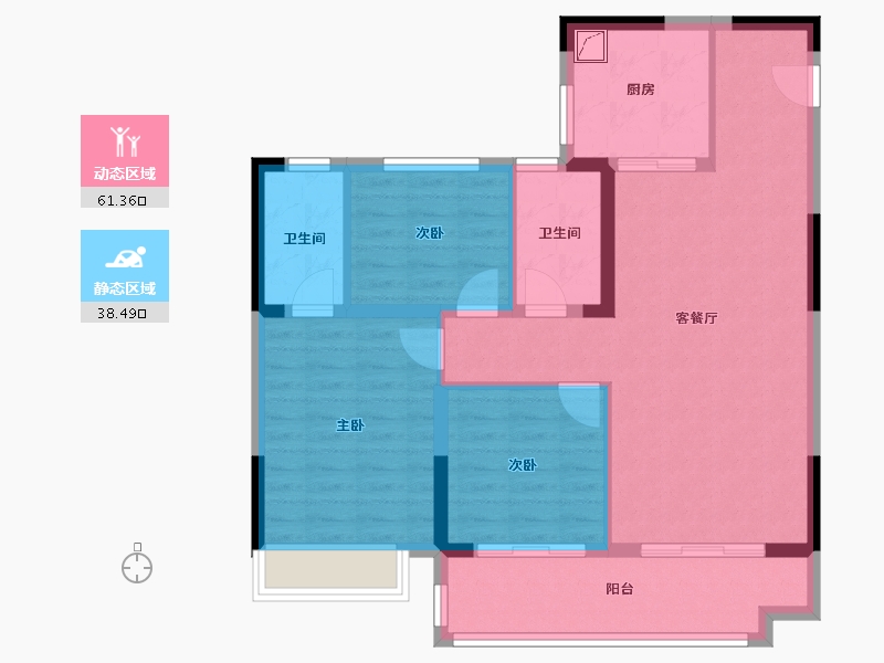 浙江省-湖州市-德信碧桂园浔宸府-89.61-户型库-动静分区