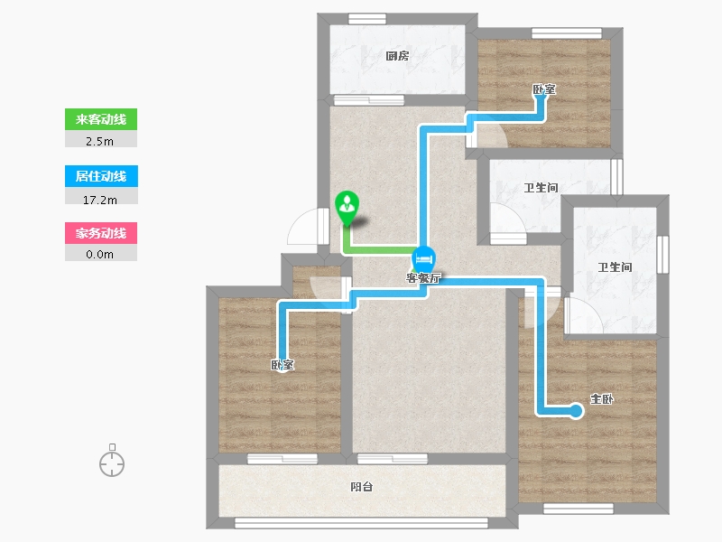 浙江省-湖州市-蓝城桂语兰庭-73.55-户型库-动静线