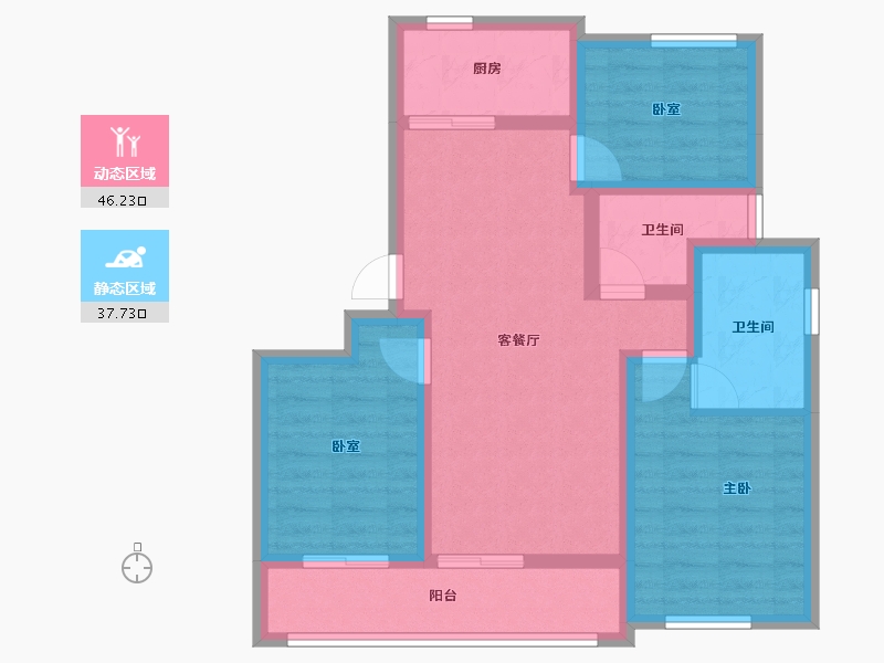 浙江省-湖州市-蓝城桂语兰庭-73.55-户型库-动静分区