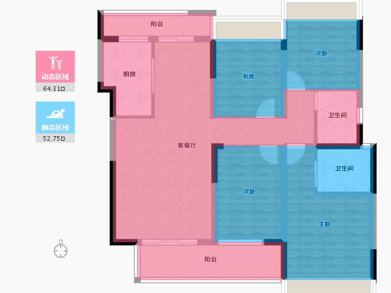 四川省-成都市-嘉合凤凰岛-104.07-户型库-动静分区