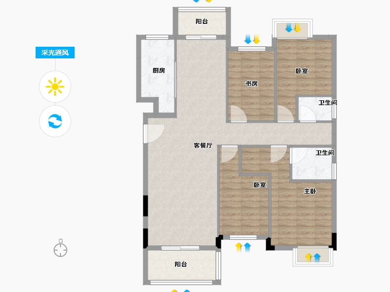 湖北省-宜昌市-映象江南-106.40-户型库-采光通风