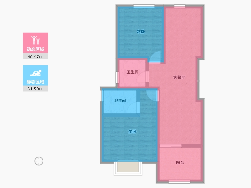 浙江省-湖州市-香溪丽舍丽园-63.83-户型库-动静分区