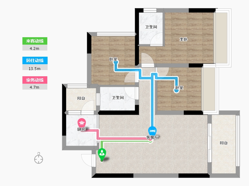 四川省-达州市-中迪·绥定府-74.60-户型库-动静线