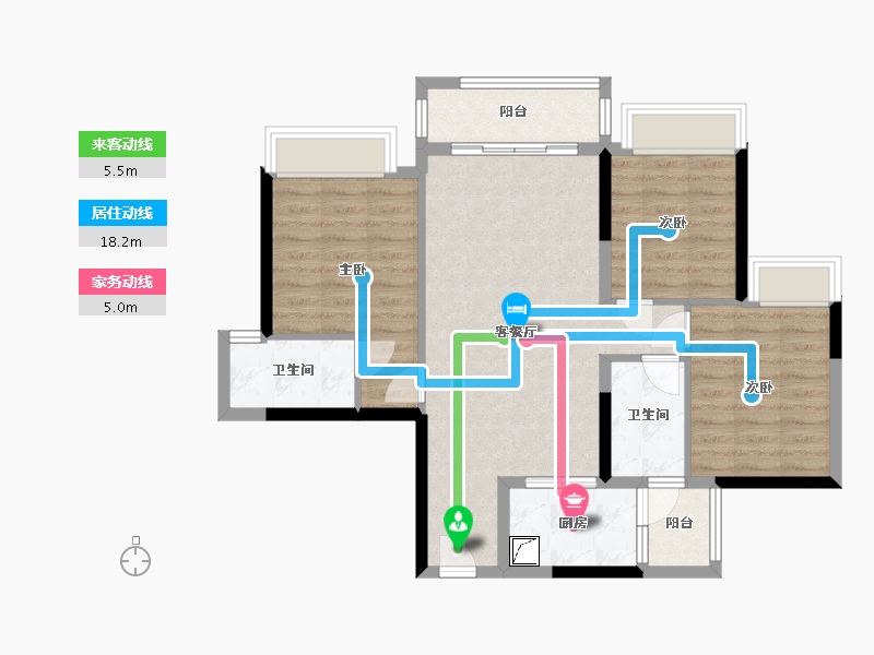 广东省-清远市-城市花园富康苑-80.00-户型库-动静线