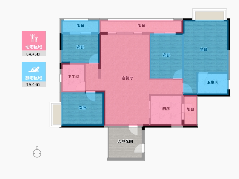 广西壮族自治区-贺州市-金源麒麟广场-119.16-户型库-动静分区