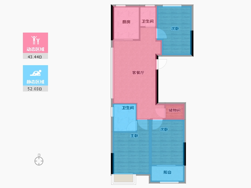 浙江省-湖州市-新城新都会-85.61-户型库-动静分区