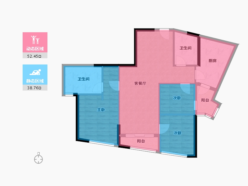 四川省-成都市-天府汇中心-81.60-户型库-动静分区