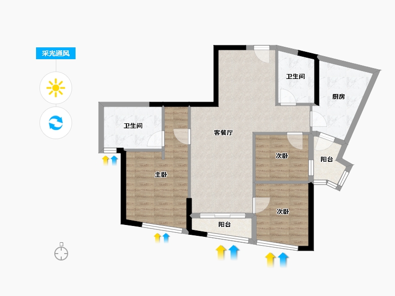 四川省-成都市-天府汇中心-81.60-户型库-采光通风