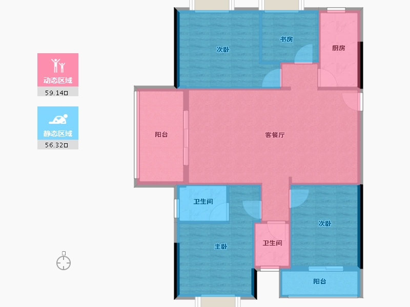 福建省-三明市-瑞玺庄園-105.60-户型库-动静分区