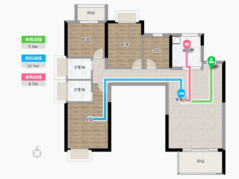 福建省-三明市-开元尊邸-99.60-户型库-动静线