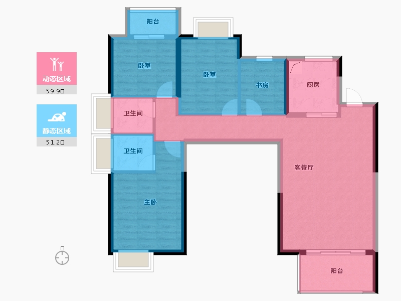 福建省-三明市-开元尊邸-99.60-户型库-动静分区