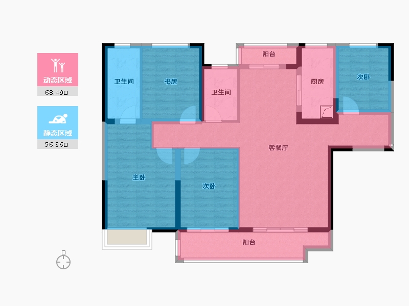 陕西省-西安市-御锦城15期悦珑湾-118.33-户型库-动静分区