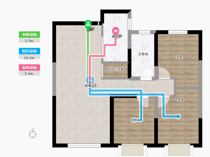 内蒙古自治区-包头市-方兴凤凰台-71.92-户型库-动静线