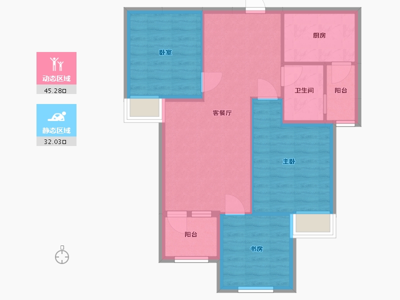 湖北省-武汉市-福星惠誉东湖城-68.00-户型库-动静分区