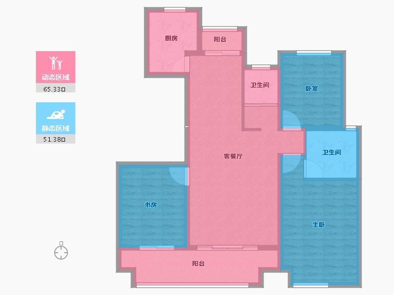 山东省-菏泽市-曹县天润公馆樾府-105.00-户型库-动静分区