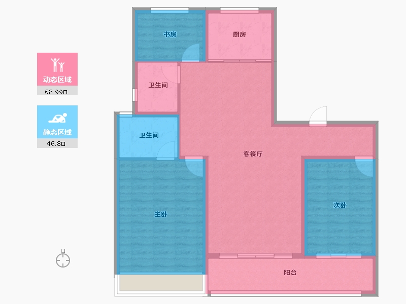 山西省-运城市-鑫马央玺-105.06-户型库-动静分区