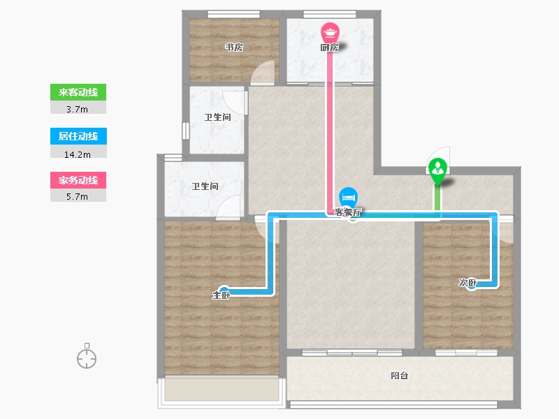 山西省-运城市-鑫马央玺-105.06-户型库-动静线