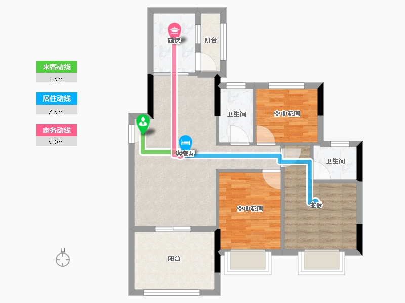 广东省-江门市-新熙花园-70.40-户型库-动静线