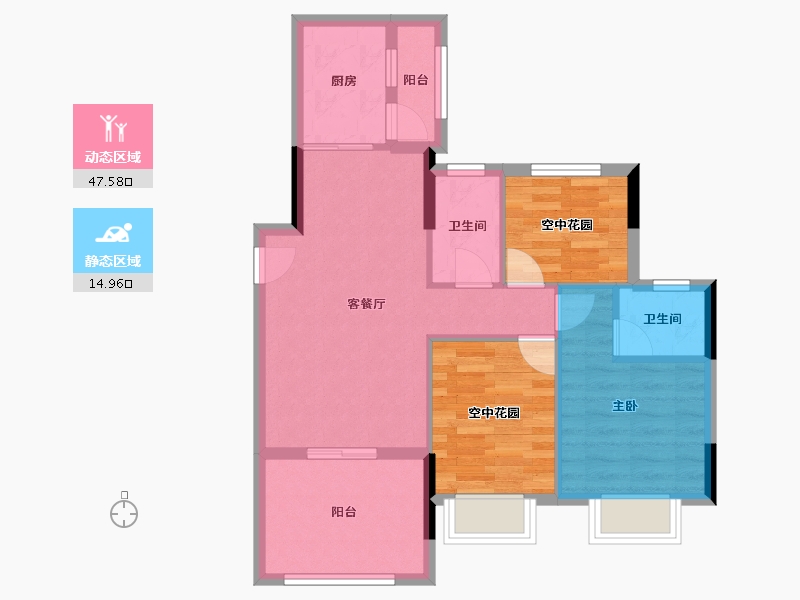 广东省-江门市-新熙花园-70.40-户型库-动静分区