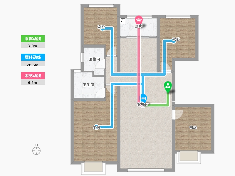 河北省-唐山市-凤城·翡翠湖一期-107.88-户型库-动静线