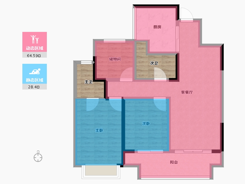 浙江省-湖州市-织里吾悦广场-92.31-户型库-动静分区