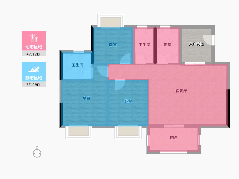 广东省-江门市-文华豪庭-80.24-户型库-动静分区