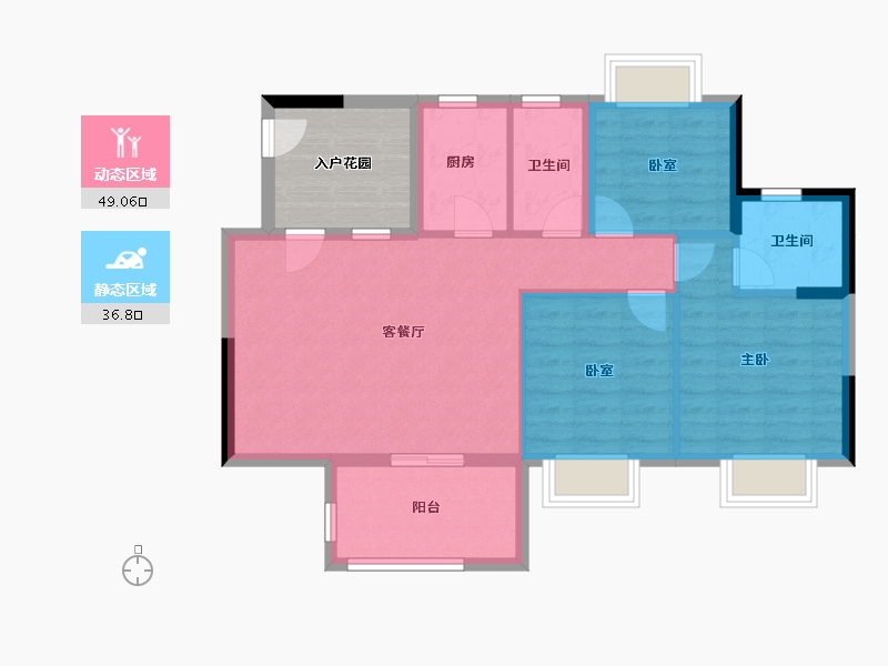 广东省-江门市-文华豪庭-84.30-户型库-动静分区