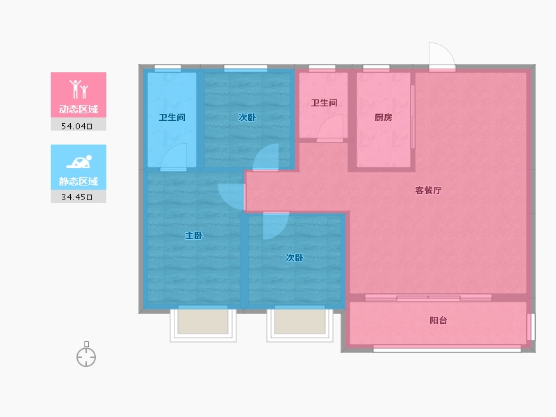 山西省-临汾市-东旭·雍景苑-79.22-户型库-动静分区