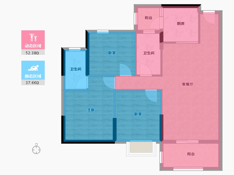 广东省-江门市-文华豪庭-80.59-户型库-动静分区