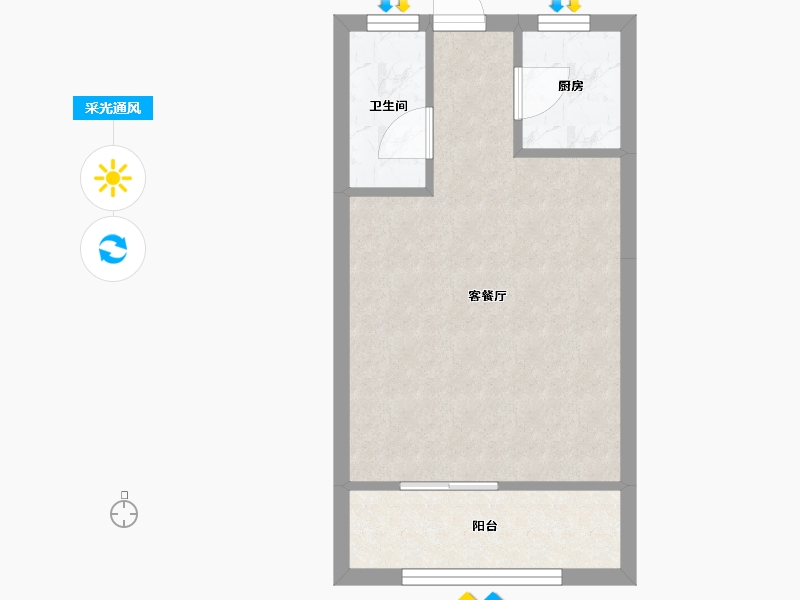 陕西省-西安市-北城新天地-40.00-户型库-采光通风