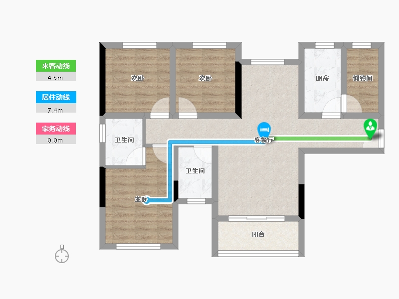 四川省-达州市-海成·西辰云著-73.33-户型库-动静线