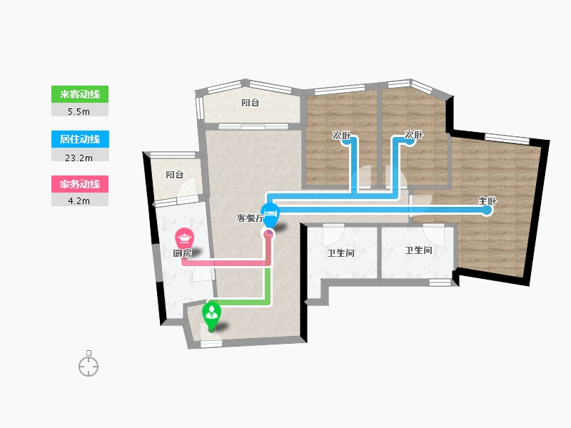 四川省-成都市-天府汇中心-85.61-户型库-动静线