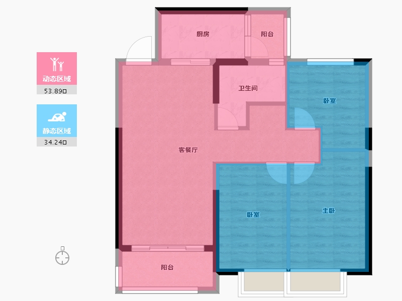 山西省-吕梁市-吕梁恒大御府-79.24-户型库-动静分区