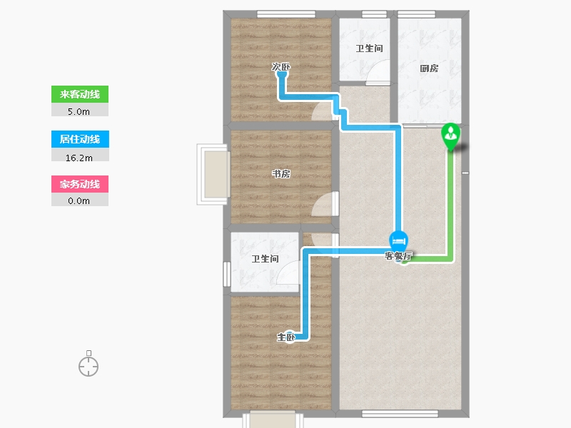 内蒙古自治区-包头市-方兴凤凰台-89.34-户型库-动静线